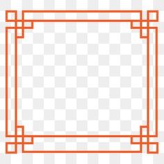 an orange and white square frame with lines in the middle, on a transparent background