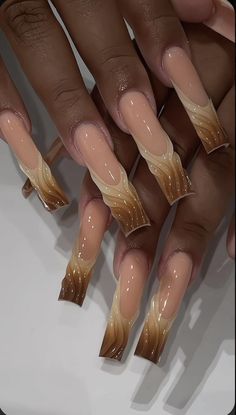 Suga Nails, Nail Collection, Brown Acrylic, Baddie Nails, Work Nails, Dope Nail Designs, Glow Nails, Long Acrylic Nails Coffin, Unique Acrylic Nails