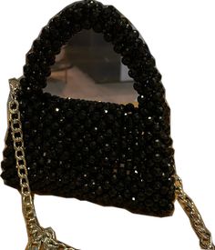 Black Beaded Bag As Fashion Accessory, Black Beaded Bags As Fashion Accessory, Black Beaded Handheld Shoulder Bag, Black Handheld Beaded Shoulder Bag, Black Sequin Party Bag, Black Embellished Party Bag, Black Sequined Party Shoulder Bag, Black Beaded Clutch Bag, Beaded Evening Shoulder Bag