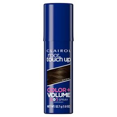 For fuller-looking and seamlessly-blended brown roots, use Clairol Root Touch Up Color + Volume 2 in 1 Temporary Hair Dye Spray in Dark Brown. Combining the power of two products into one, this dark brown hair color root cover up spray uses ColorFill technology to instantly cover mismatching or grey hair color and boost root volume. The affordable temporary brown hair dye provides volume and hair color that flawlessly blends with existing dark brown hair color. This volumizing Clairol hair root Clairol Root Touch Up, Root Touch Up Spray, Clairol Hair, Gray Roots, Covering Grey Roots, Temporary Hair Dye, Medium Brown Hair, Grey Roots, Root Touch Up