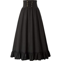 Victorian Maxi Vintage Skirt Black 95% Polyester, 5% Spandex Imported Choose Guide: 1.Size Is Smaller Than Casual ,So You Can Choose A Large Size. Hand Wash Only Zip Wearing Tips: Hold The Top Of The Zipper With One Hand So That The Zipper Chains Are Next To Each Other, And Hold The Zipper Puller With The Other Hand And Slowly Pull It Up From The Bottom To Prevent The Skirt Fabric From Getting Caught In The Zipper.You Can Also Polish The Zipper Chain With Wax To Help The Zipper Pull Up Smoothly. High Waist A Line Skirt, Pioneer Costume, Maxi Skirt Vintage, Victorian Skirt, High Waist Long Skirt, Prairie Skirt, Womens Maxi Skirts, Vintage Punk, Party Skirt