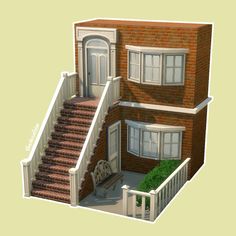 Sims 4 Build Exterior Cc, Sims 4 Entrance Ideas, Sims 4 Lovestruck Cc, Sims 4 Entryway Ideas, Sims 4 New York, 80s House, House Flippers, Sims Houses, Interior Architecture Drawing