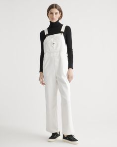 Organic Stretch Cotton Twill Relaxed Overalls White Overalls Outfit, Outfit Rotation, Womens Overalls, Cute Overalls, Harajuku Outfits, Organic Fabrics, Linen Blazer, Silk Skirt, Quince