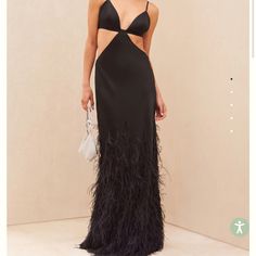 Never Worn Feathers Cult Gaia Black Feather Gown, Feather Gown, Cult Gaia, Maid Of Honor, Limited Time, Feathers, Black Dress, Maxi Dress, Womens Dresses