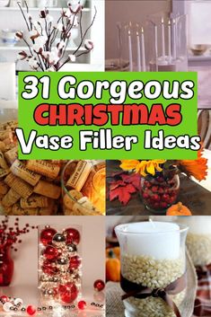 christmas vase filler ideas with text overlay