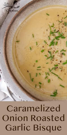 a close up of a plate of food with broth