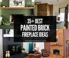 the best painted brick fireplace ideas for your home or family's living room, kitchen and bedroom