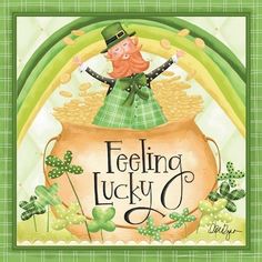 a st patrick's day card with a lepreite