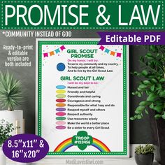 a poster with the words prom and law on it next to some potted plants