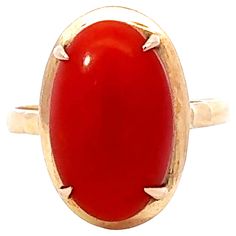 Item Specifications: Metal: 14K Yellow Gold Ring Size: 8.5 (resizing available for a fee) Total Weight: 4.0 Grams Aka Coral Specifications: Shape: oval Coral Measurements: 16.5 mm x 10.2 mm x 4.95 mm Condition: Preowned, Excellent Stamped: "14K" Coral Ring, Yellow Gold Ring, Yellow Gold Rings, Cocktail Rings, Gold Ring, Gold Rings, Jewelry Rings, Ring Size, Coral