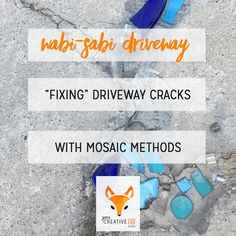 The problem: an ugly, old cracked driveway. The solution: wabi-sabi mosaic. Driveway Cracks, Driveway Art, Repair Cracked Concrete, Patio Repair, Concrete Pigment, Driveway Repair, Backyard Celebration, Fox Studios