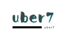 the word'uber7'is written in black and blue ink on a white background