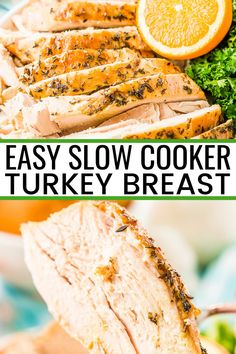 this easy slow cooker turkey breast recipe is the perfect way to use leftover turkey