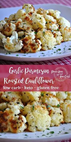 garlic parmesan roasted cauliflower low carb keto gluten free