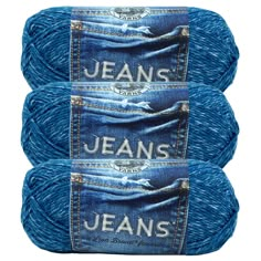 two balls of jean's jeans yarn