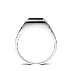 Metal: Sterling Silver Purity: 925 (hallmarked)Gemstone: Onyx Cut: Flat Square0.7 x 0.7 cm (0.3" x 0.3")Setting Type: Bezel Ring For Men, Men's Ring, Silver Man, Sparkle Diamonds, Diamond Stone, Stone Ring, Solid 925 Sterling Silver, Black Onyx, Stone Rings