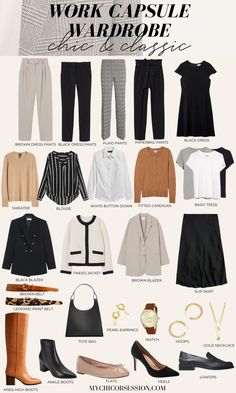 Work Capsule Wardrobe, Classic Work Outfits, Capsule Wardrobe Women, Work Capsule, Classic Capsule Wardrobe, Business Professional Outfits, Capsule Wardrobe Work, Capsule Wardrobe Outfits