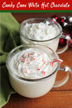 This super simple recipe for white hot chocolate is even better with it's hint of candy canes and peppermint. It is creamy and oh so delicious. It is a cozy way to warm up this winter and is perfect for Christmas too! #FeelingFestive24 Peppermint White Hot Chocolate, Peppermint Hot Chocolate Recipe, White Hot Chocolate Recipe, Warm Winter Drinks, Peppermint Coffee, Peppermint Recipes, Hot Drinks Recipes, Winter Drink, Hot Cocktails