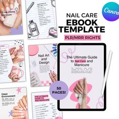 Discover the ultimate guide to nail care and manicures with our **PLR and MRR Ebook**. This comprehensive ebook offers invaluable tips and techniques, perfect for both beginners and seasoned enthusiasts. With full Master Resale Rights (MRR) and Private Label Rights (PLR), you can resell this ebook and offer this high-quality information to your customers, making it a great addition to your beauty business. ✨👀 EBOOK PREVIEW: https://drive.google.com/file/d/1dZyKu9-7l4xn6ecVP_YgudnP-srtgLLH/view? E Book Template, Digital Entrepreneur, Ebook Template, Book Template, Confidence Boost, Nail Technician, Beauty Business, Brand Guidelines, Private Label