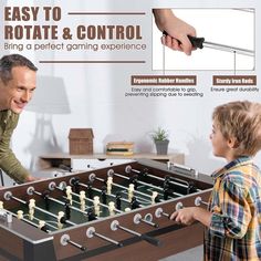 Enjoy Funny & Exciting Foosball Games with Your Family or Friends at Home!Our large foosball table measures 53.5” x 30.5” x 35” (L x W x H), which is suitable for 2 or 4 people playing, and enjoying happy gathering time with your family and friends. It is made of sturdy MDF, which can resist scratches and scrapes, ensuring long service life. 4 thickened supporting legs with adjustable leg levers ensure stability and durability. With all accessories (26 football players, 2 soccer balls, and slidi Game Room With Foosball Table, Foose Ball Table, Fooseball Coffee Table, Modern Foosball Table, Wood Football, Arcade Table, Football Table, Competition Games, Foosball Tables