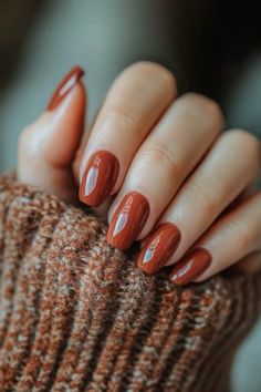 Perfect for fall vacation Burnt Orange Nails, Simple Fall Nails, November Nails, Fall Nail Trends, Nude Nail, Thanksgiving Nails, Fall Nail Colors, Orange Nails, Autumn Nails