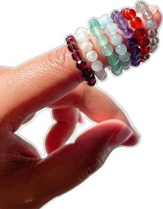 Stretchy Rings, Elastic Rings, Rings Unique, Unique Ring, Beaded Rings, Stackable Rings, Unique Rings, Ring Gift, Crystal Beads