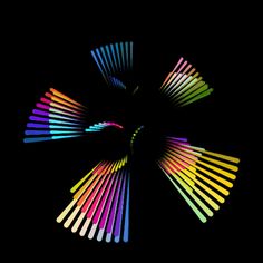 an image of colorful lines in the dark