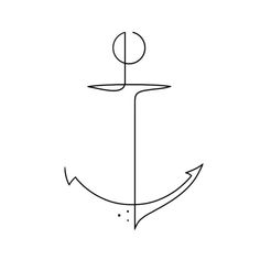 an anchor line drawing on a white background