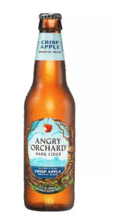 an empty bottle of angry orchard and apple cider