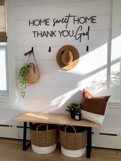 Home Sweet Home Thank You, God-CarpenterFarmhouse Homestead Lifestyle, Geek Decor, Tiny Space, Inspire Me Home Decor, House Decorations, Home Entrance Decor, Jesus Art, Thank You God, Decor Home Living Room