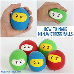 How to Make Ninja Stress Balls - Frugal Fun For Boys and Girls Ninja Craft, Ninja Crafts, Ninjago Characters, Ninja Birthday, Ninja Party, Japan Crafts, Yellow Balloons, Homemade Playdough