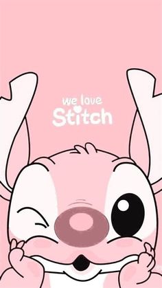 a cartoon bunny with the words, we love stitch on it's chest and nose