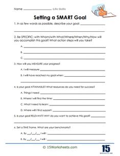 the smart goal worksheet for students to help them learn how to do something