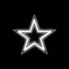 a white star on a black background with the light reflecting off it's side