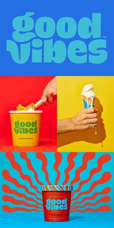 an advertisement for good vibes ice cream