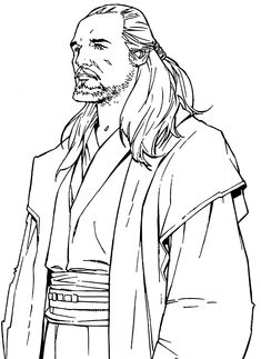 Star Wars Stencil, Qui Gon Jinn, Qui Gon