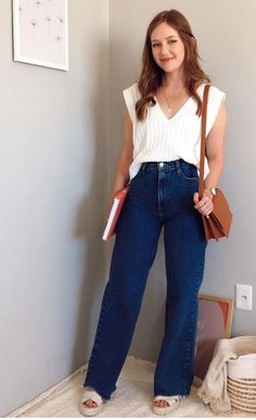 Casual Summer Outfits University, Grad School Orientation Outfit, University Ootd, Look Office, Casual College Outfits, Casual Day Outfits, Elegante Casual, Outfit Jeans, Casual Work Outfits