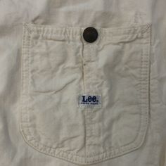 Vintage Lee Union Made sanforized jacket Size: 50 made in USA 100% cotton Measurements: armpit to armpit: 25” top of neck to bottom: 29” White Cotton Outerwear With Side Pockets, Union Made, White Shorts, Made In Usa, Womens Shorts