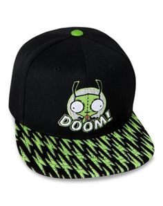 Rep your favorite space invader on all of your daily adventures when you rock this officially licensed GIR Snapback Hat. Elevate your style and make it clear you're the ultimate Invader Zim fan! Officially licensed Adjustable Regular fit Mid crown Normal bill Snapback closure Material: Polyester Care: Spot clean Imported Gir Zim Invader, Invader Zim Clothes, Gir Cosplay Invader Zim, Scene Hats, Invader Zim Hoodie, Scene Hat, Scene Clothes, Scene Clothing, Alien Plush