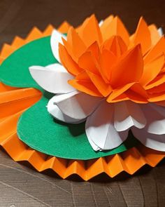 #lotus #art #flower #paper #craft #crafts #diy #diyart #handmade #tricolour #india #nation #youtube #paperwork #diygift #handmade #decor Tricolour Decoration Ideas, Tri Colour Flower Craft, Tri Colour Craft, Tricolour Craft, Fractions Craft, Flower Paper Craft, Ganpati Decor, Origami Sheets