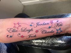 a person with a tattoo on their arm that says,'all the light is charlie jack