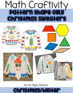 christmas sweaters with the words, math craftivity pattern shop ugly christmas sweaters