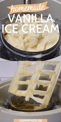 homemade vanilla ice cream in a waffle maker