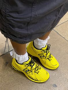 Ganni New Balance, Yellow New Balance Outfit, New Balance Outfit, Winter Ootd, Fresh Shoes, Girl Fits, Dream Shoes