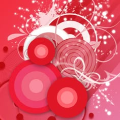 an abstract red background with circles and swirls