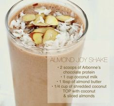 a smoothie with almonds and chocolate in it