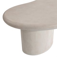 a close up of a white table with a curved top on an isolated white background