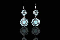 Etu Florette Turquoise & Sterling Silver Dangle Earrings Silver Dangle Earrings, Sterling Silver Dangle Earrings