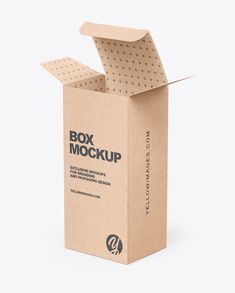 an open cardboard box mockup on a white background