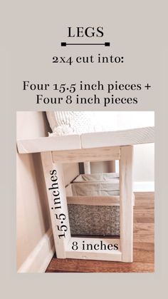 the instructions for how to build an end table with drawers and storage baskets on each side